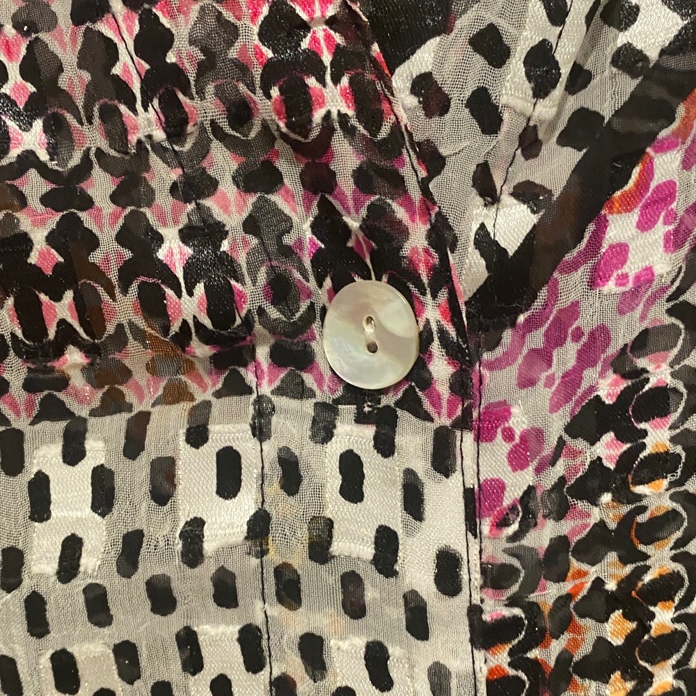 Ruby Rd. Pink And Black Patterned Top - image 3